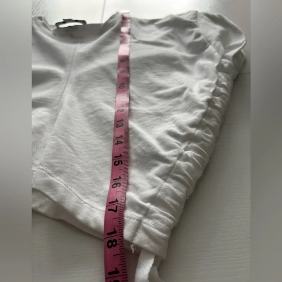 All Saints Rouched Short Sleeve Top In White Size S - Picture 8 of 8